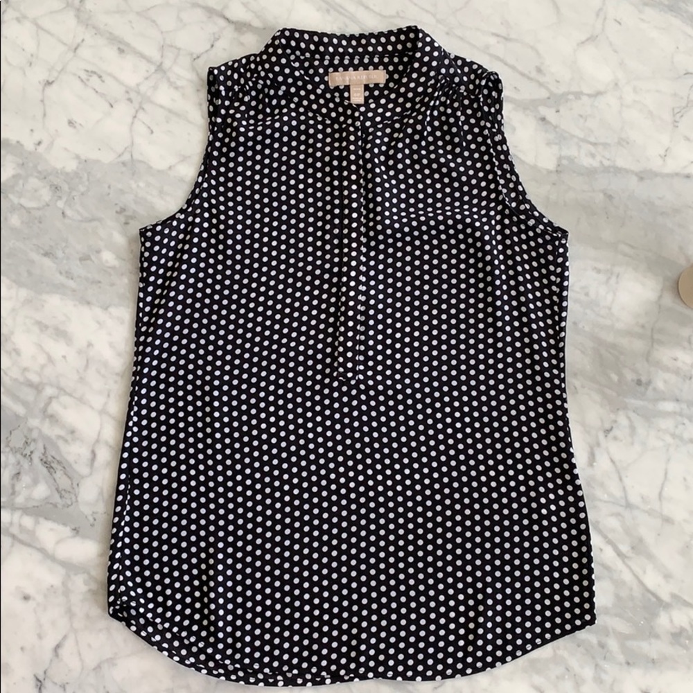 Banana Republic slvls polka dot blouse